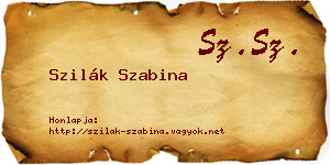 Szilák Szabina névjegykártya